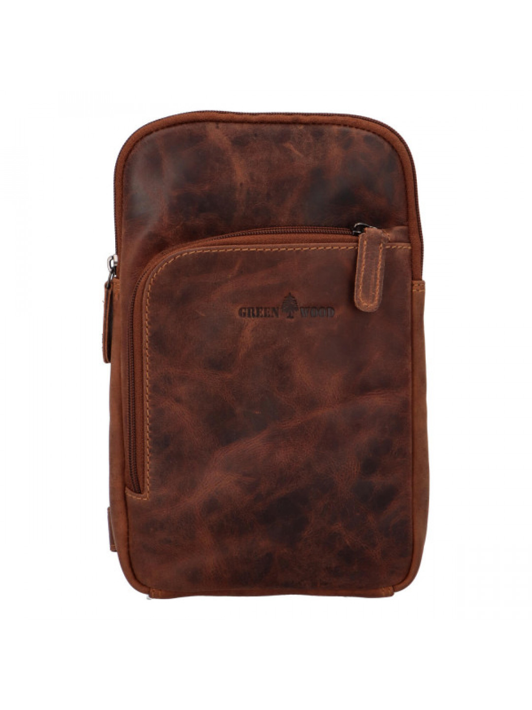 Kožený crossbody batůžek hnědý – Greenwood Awelaos